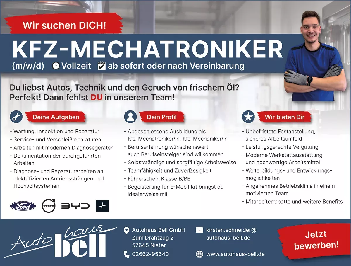 KFZ-Mechatroniker gesucht!